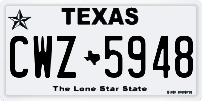 TX license plate CWZ5948