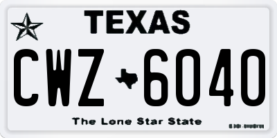 TX license plate CWZ6040