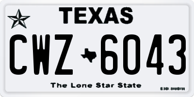 TX license plate CWZ6043