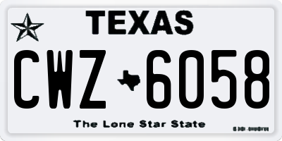 TX license plate CWZ6058