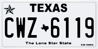 TX license plate CWZ6119