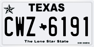TX license plate CWZ6191