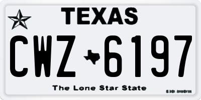 TX license plate CWZ6197