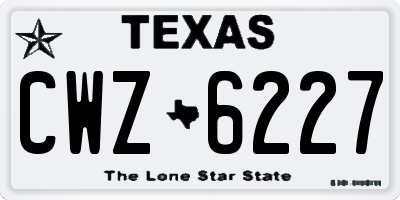 TX license plate CWZ6227