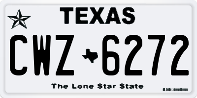 TX license plate CWZ6272