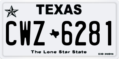 TX license plate CWZ6281