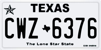 TX license plate CWZ6376