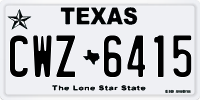 TX license plate CWZ6415