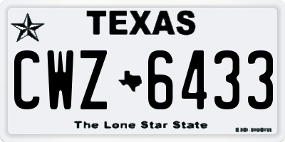 TX license plate CWZ6433