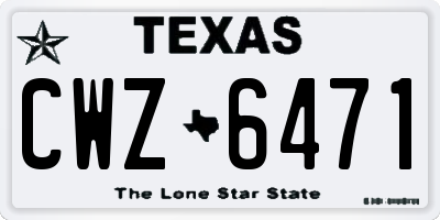 TX license plate CWZ6471