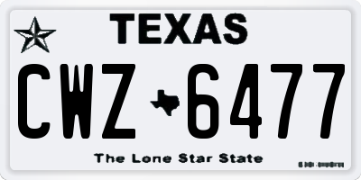 TX license plate CWZ6477