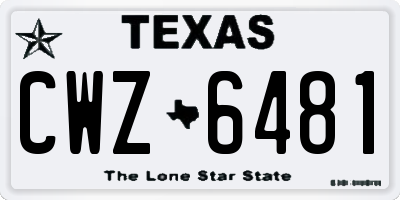 TX license plate CWZ6481