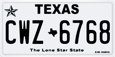 TX license plate CWZ6768