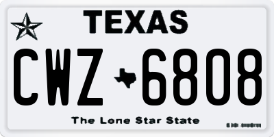TX license plate CWZ6808