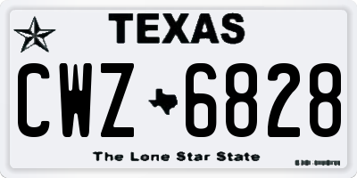 TX license plate CWZ6828