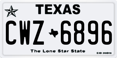 TX license plate CWZ6896