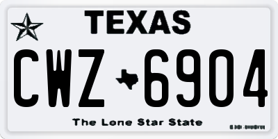 TX license plate CWZ6904