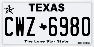 TX license plate CWZ6980