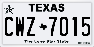 TX license plate CWZ7015