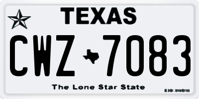 TX license plate CWZ7083