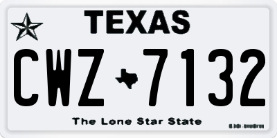 TX license plate CWZ7132