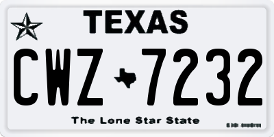 TX license plate CWZ7232