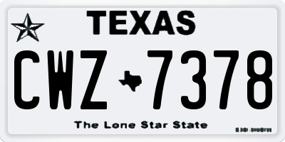 TX license plate CWZ7378