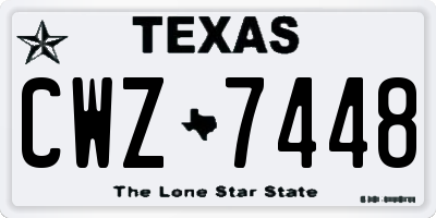 TX license plate CWZ7448