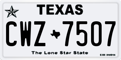 TX license plate CWZ7507