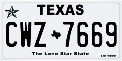TX license plate CWZ7669
