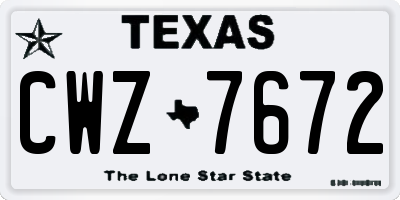 TX license plate CWZ7672
