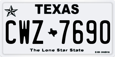 TX license plate CWZ7690