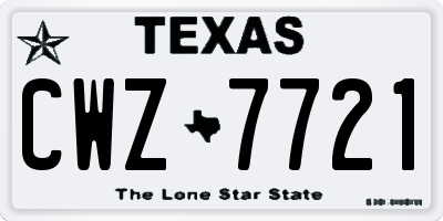 TX license plate CWZ7721