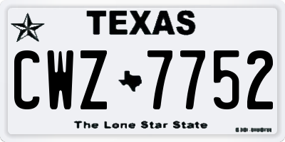 TX license plate CWZ7752