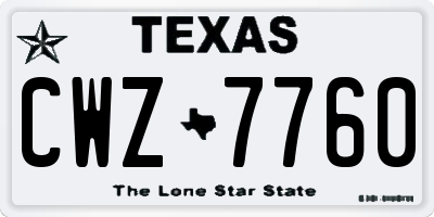 TX license plate CWZ7760