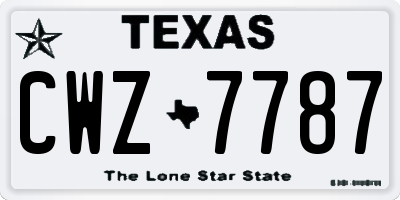 TX license plate CWZ7787