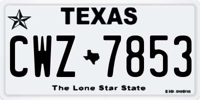 TX license plate CWZ7853