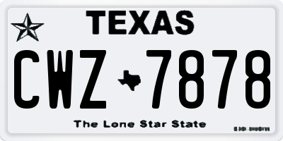 TX license plate CWZ7878