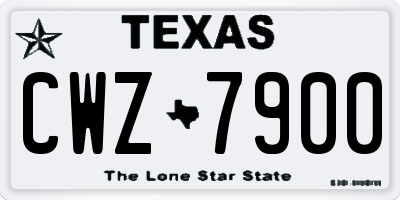 TX license plate CWZ7900