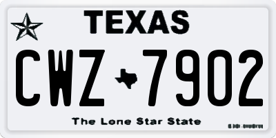 TX license plate CWZ7902