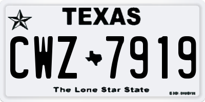 TX license plate CWZ7919
