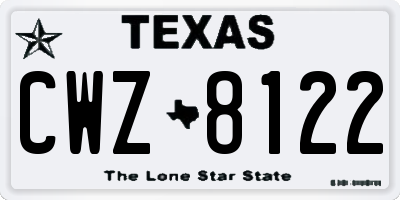 TX license plate CWZ8122