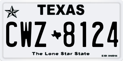 TX license plate CWZ8124