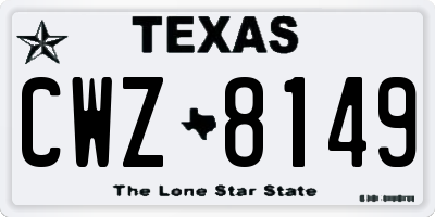 TX license plate CWZ8149