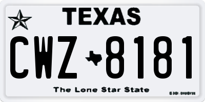 TX license plate CWZ8181