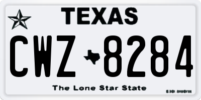 TX license plate CWZ8284