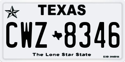 TX license plate CWZ8346