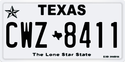 TX license plate CWZ8411