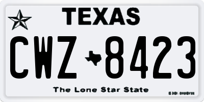 TX license plate CWZ8423