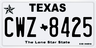 TX license plate CWZ8425